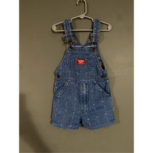 OSHKOSH Vestbak Vintage Embroidered Baseball Bats Ball Jean Overalls Size 4